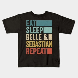 Funny Eat Sleep Belle and Sebastian Repeat Retro Vintage Kids T-Shirt